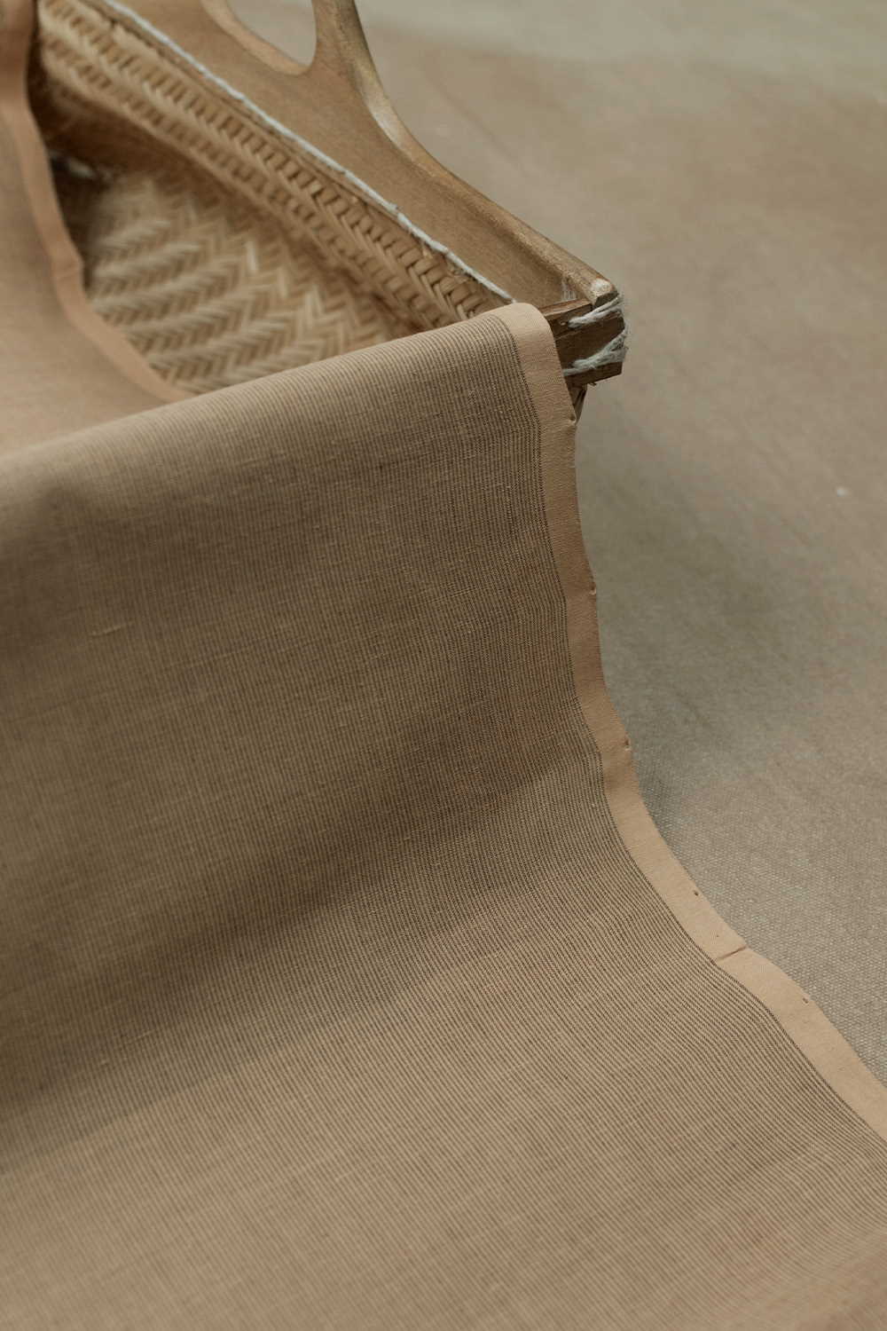 Biscotti Beige Handwoven Cotton Fabric - Image 2