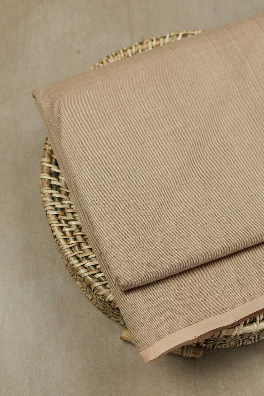 Biscotti Beige Handwoven Cotton Fabric - Image 3