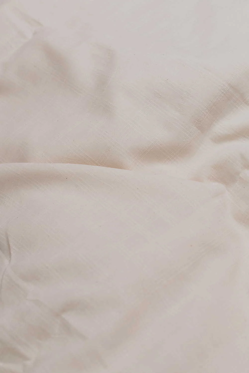 Creamy Checks Handwoven Cotton Fabric - Image 3
