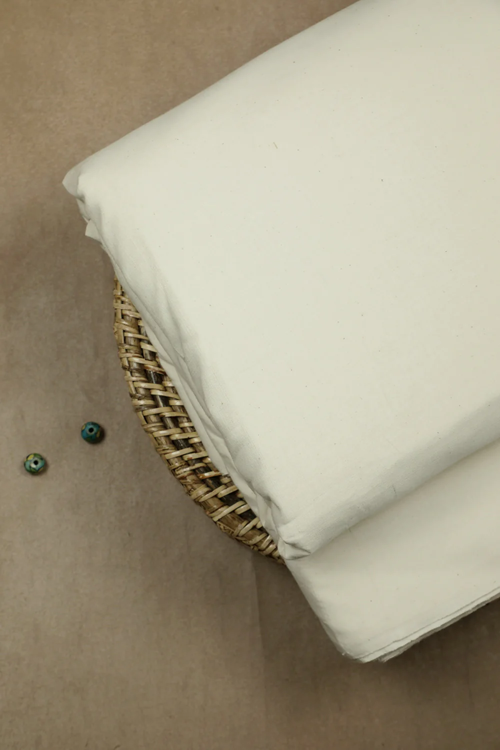Daisy Cream Yarn Dyed Handwoven Cotton Fabric