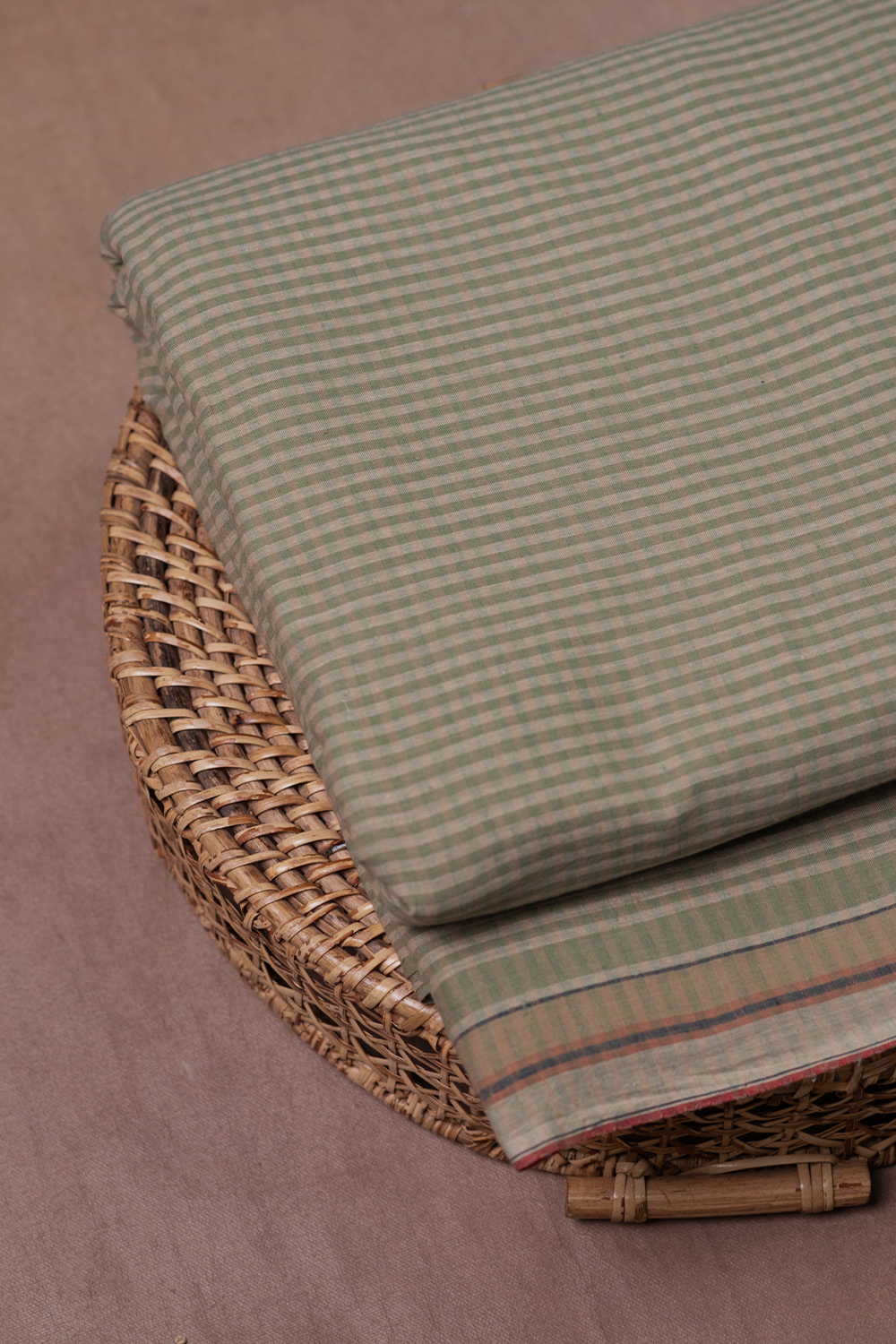 Lighter Green Handwoven Cotton Fabric