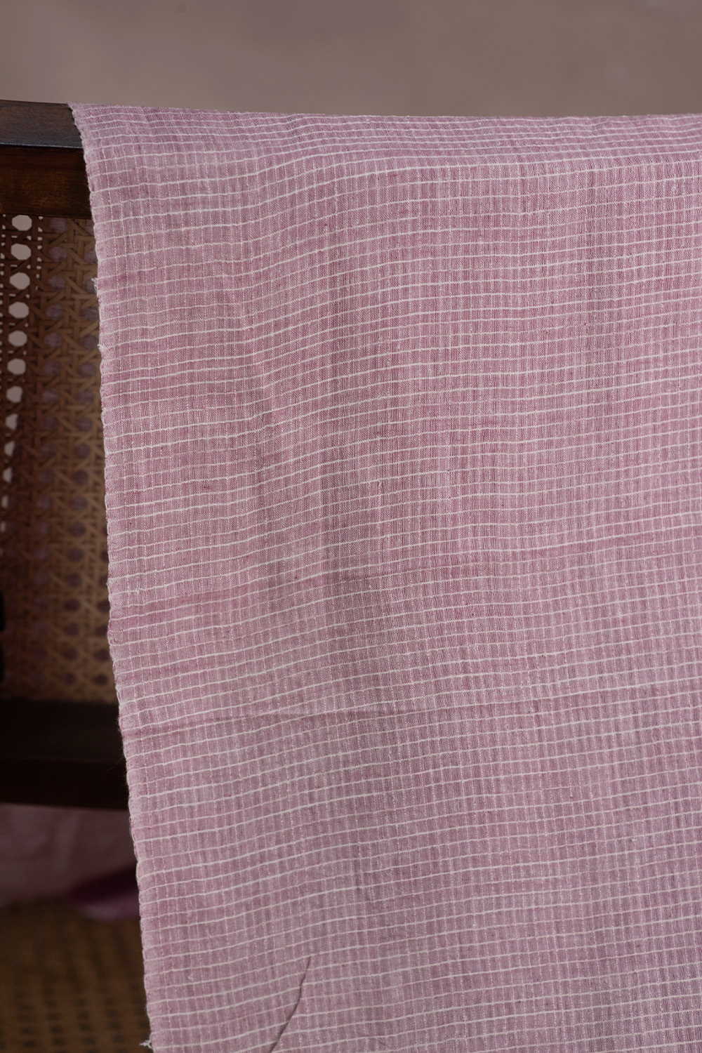 Checks Handwoven Cotton Fabric - Image 2