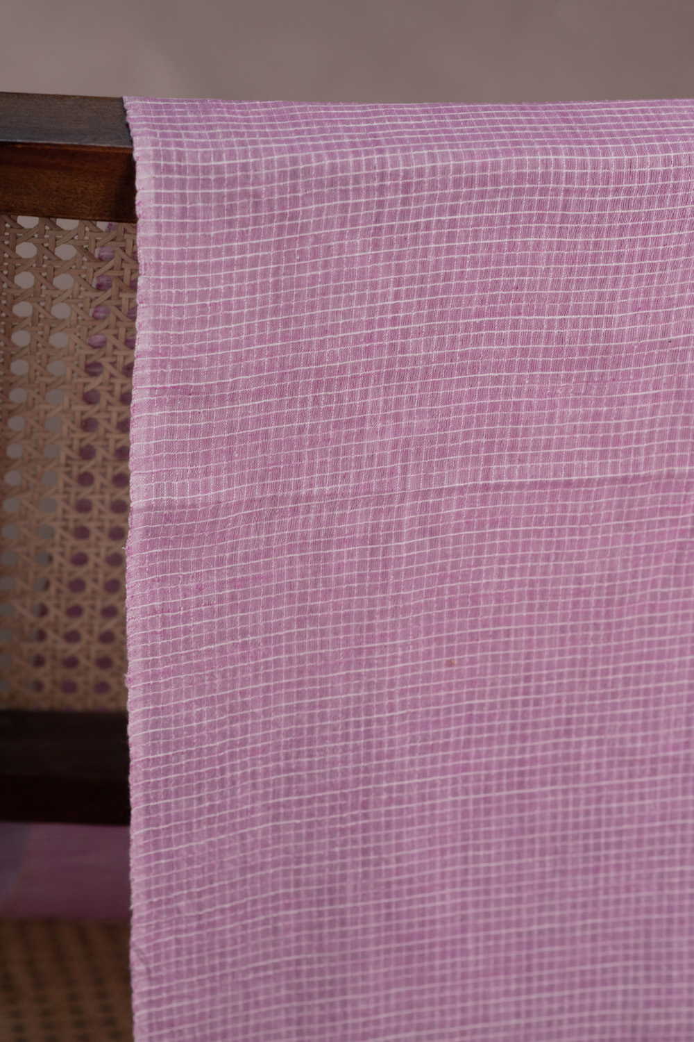 Thulian Pink Handwoven Cotton Fabric - Image 2