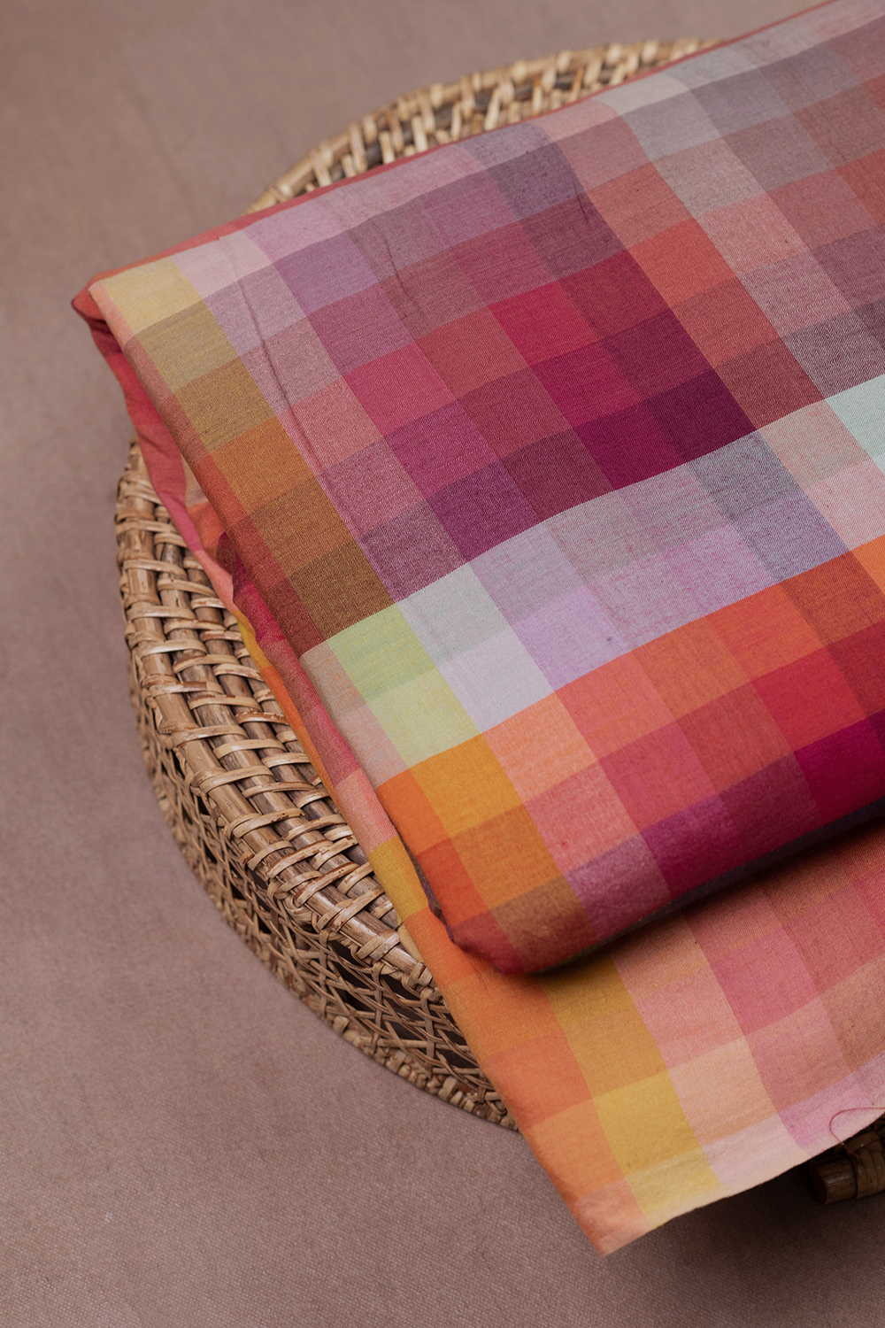 Color Play Checks Handwoven Cotton Fabric