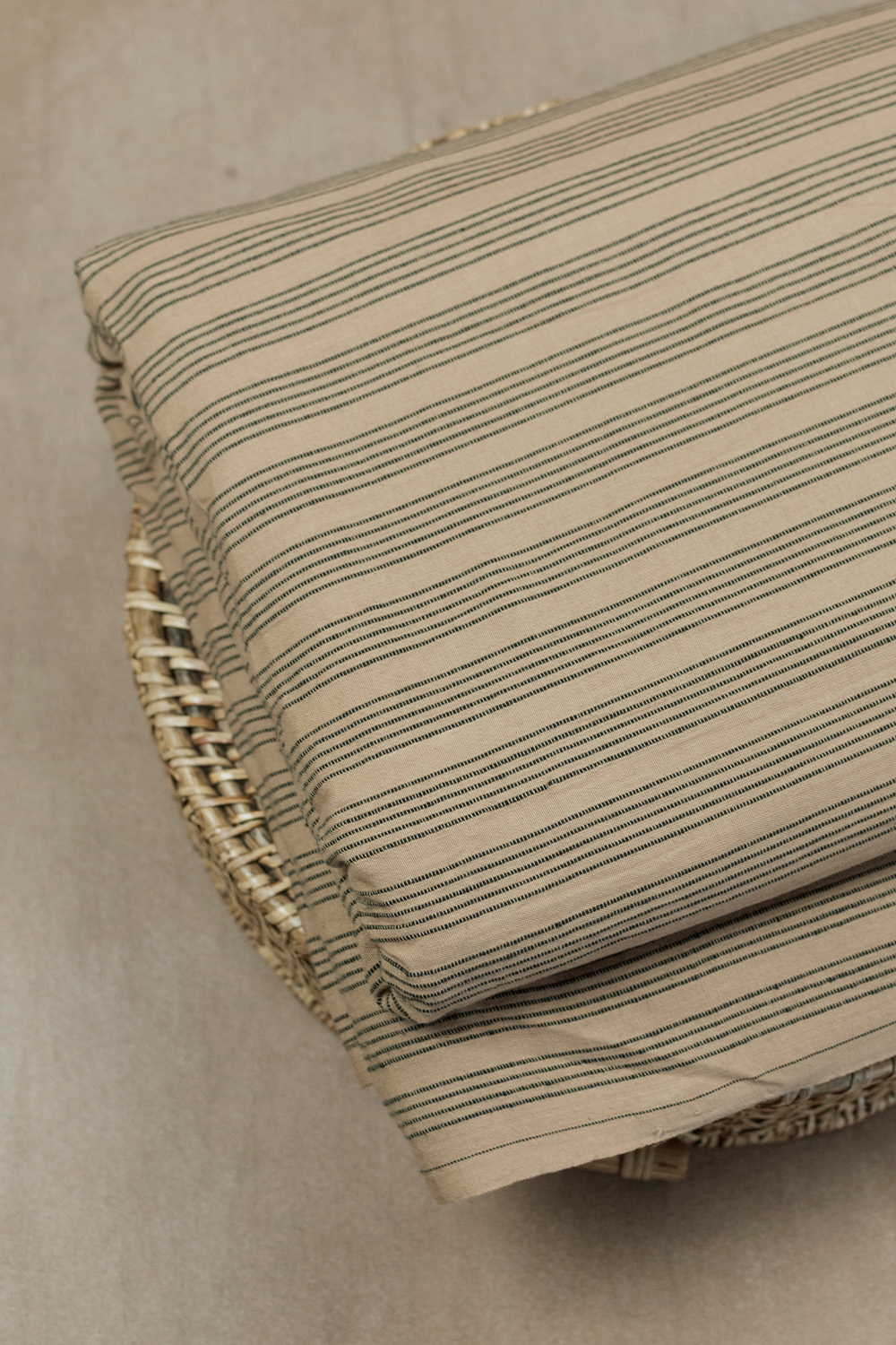 Black Stripe on Beige Yarn Dyed Cotton Fabric - Image 3