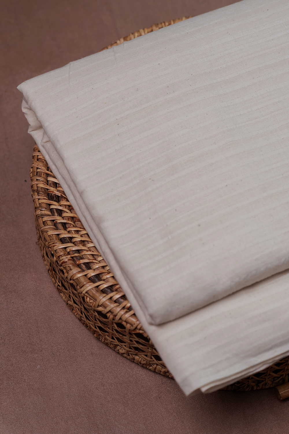 Stripes - Cream Handwoven Cotton Fabric