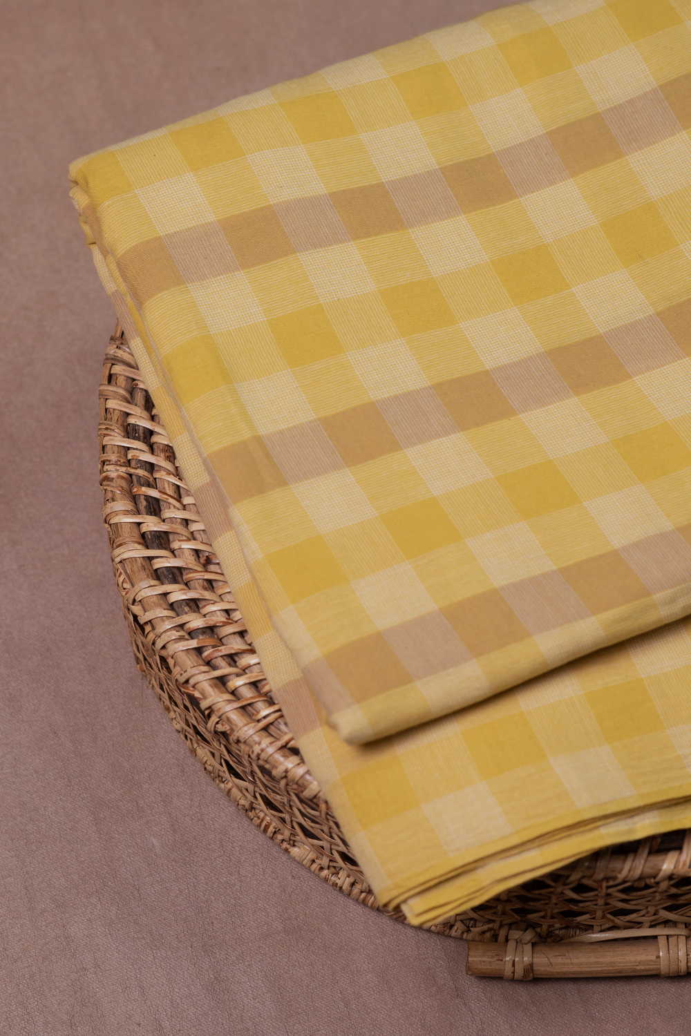 Tuscany Yellow Handwoven Cotton Fabric