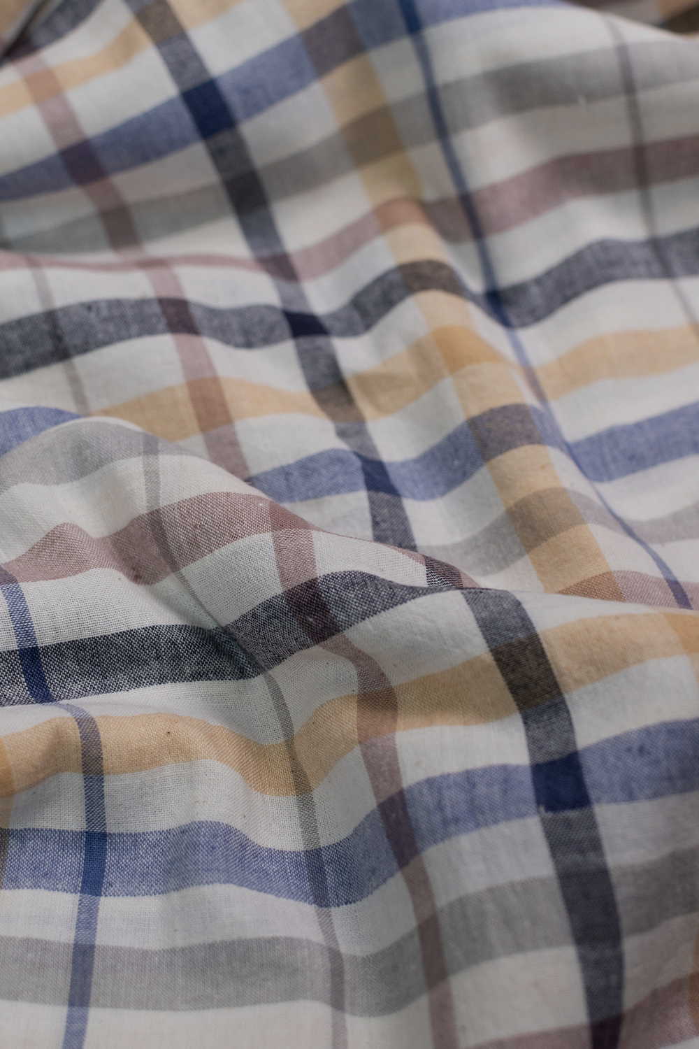 Misty Grid Handwoven Cotton Fabric - Image 2