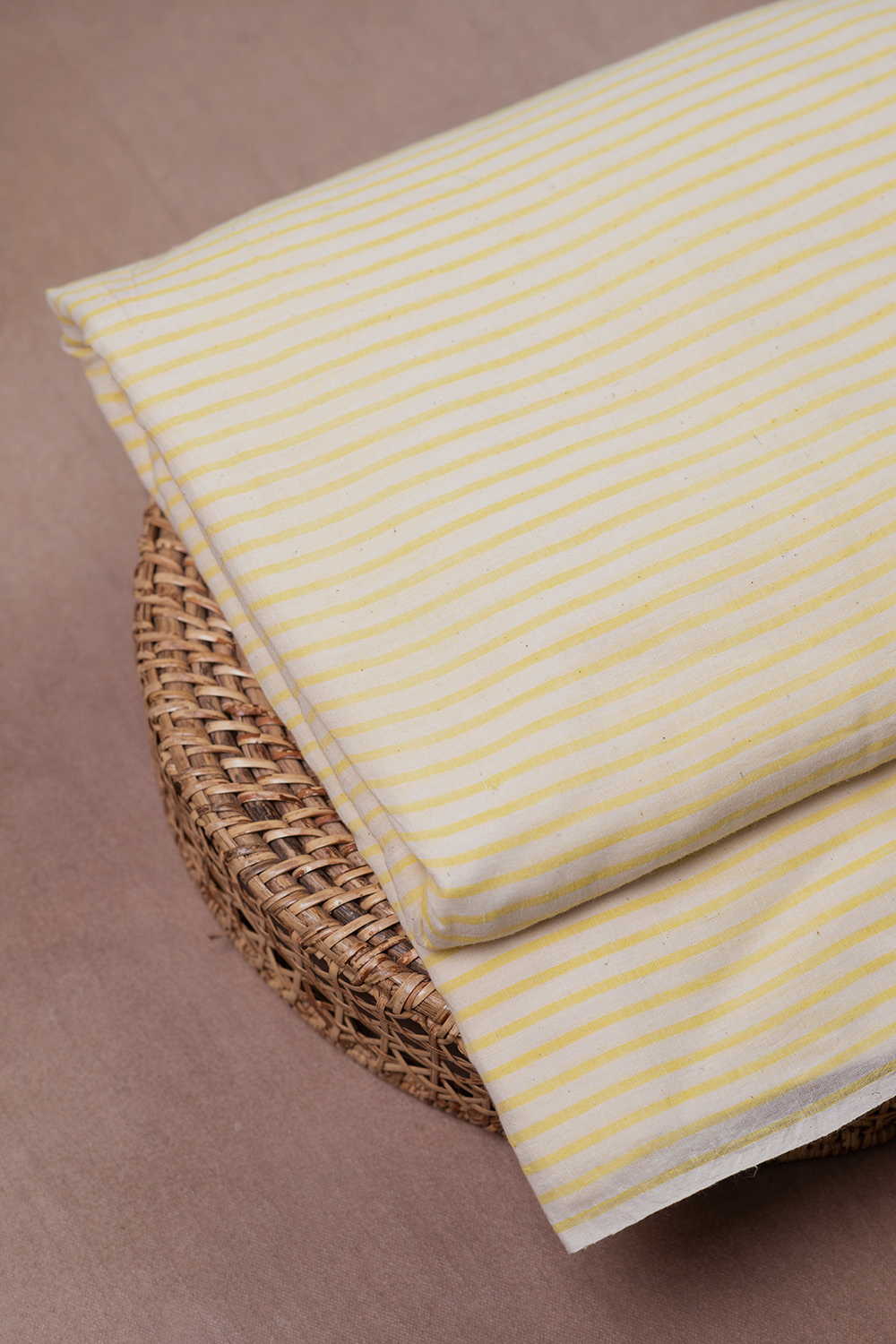 Yellow Stripe Handwoven Cotton Fabric