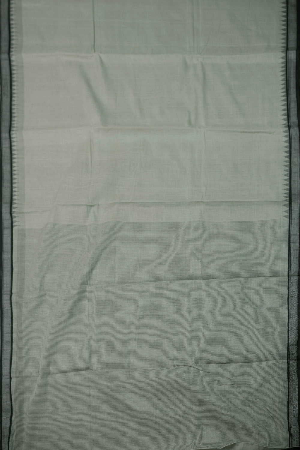 Light Grey Handspun Cotton saree - Image 2