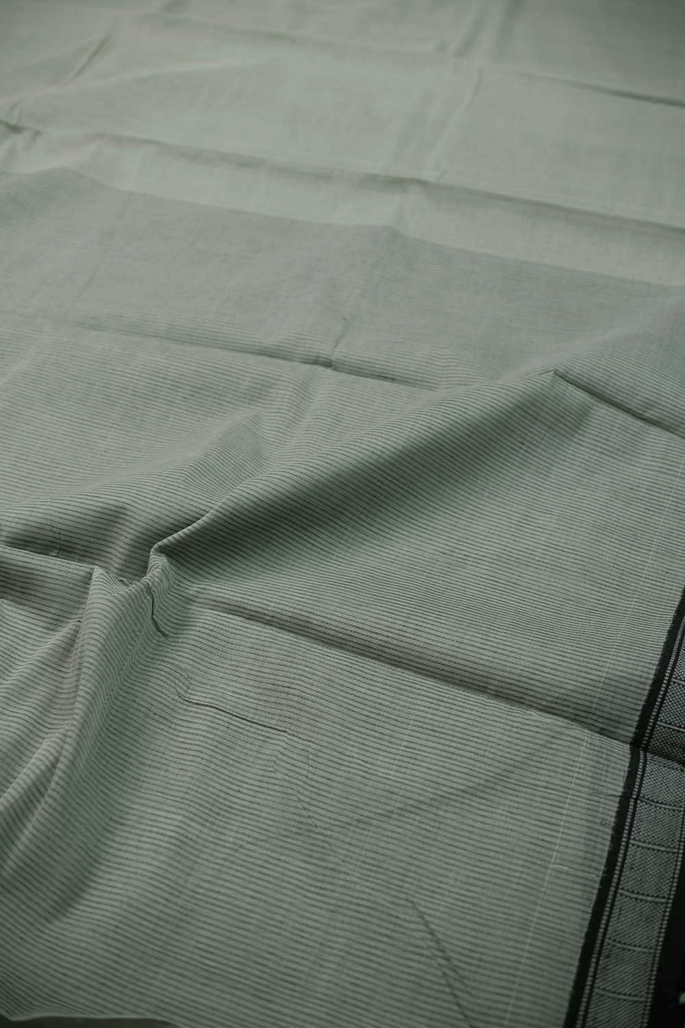 Light Grey Handspun Cotton saree - Image 3