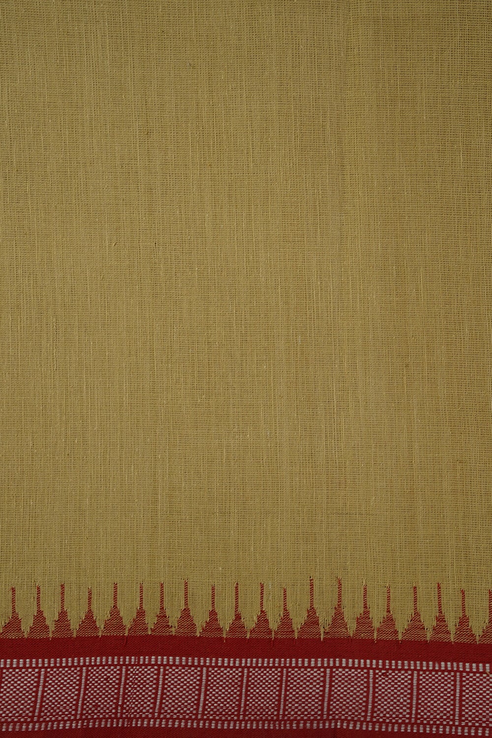 Sandcastle Beige Handspun Kuppadam Bordered Fabric - Image 3