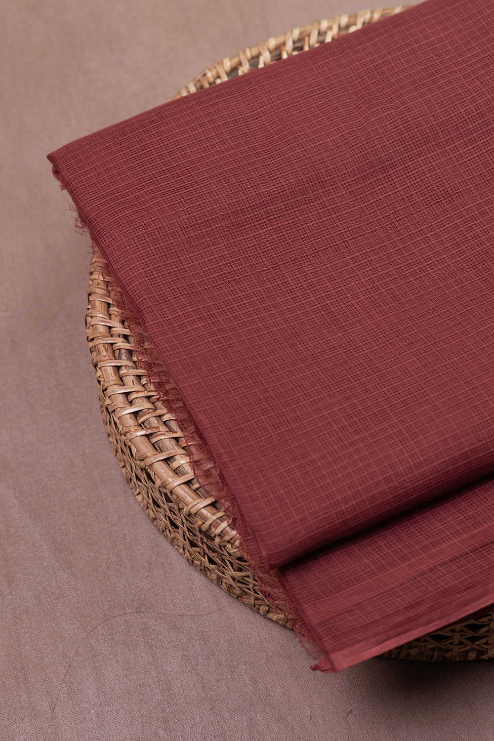 Deep Pinkish Brown Kota Cotton Fabric