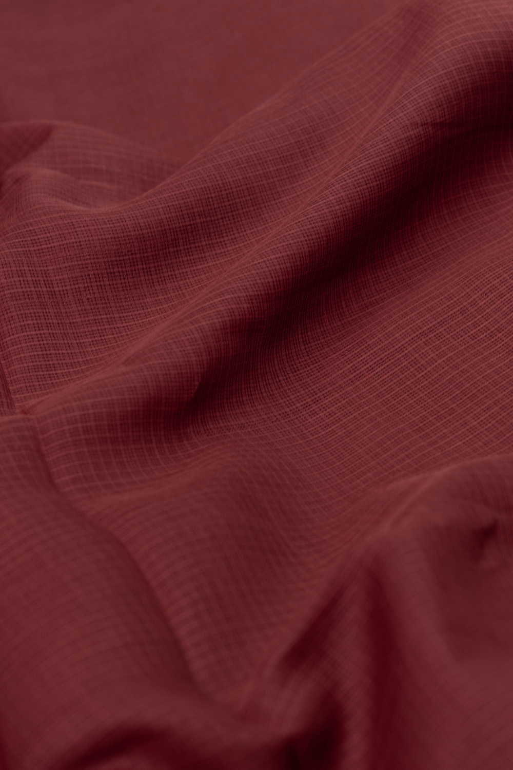 Deep Pinkish Brown Kota Cotton Fabric - Image 3