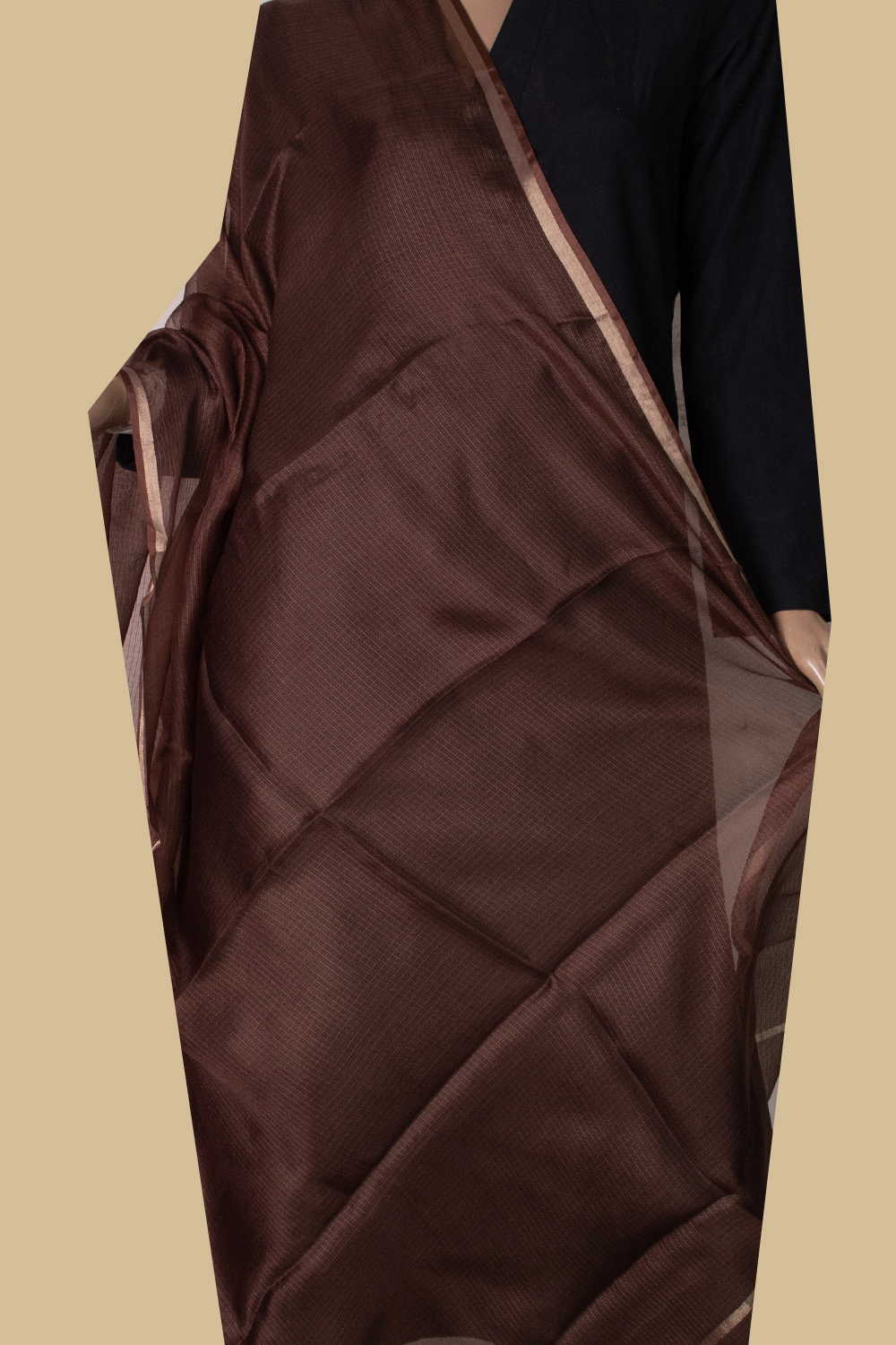 Coco Brown Kota Silk Dupatta
