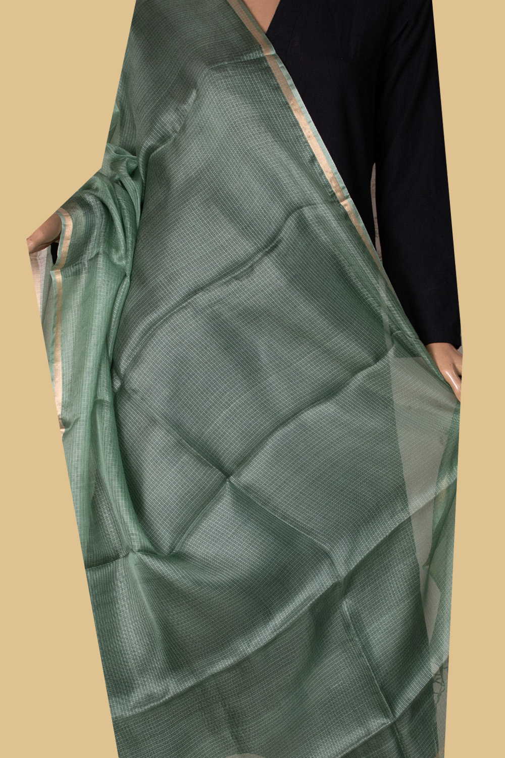 Sea Green Kota Silk Dupatta