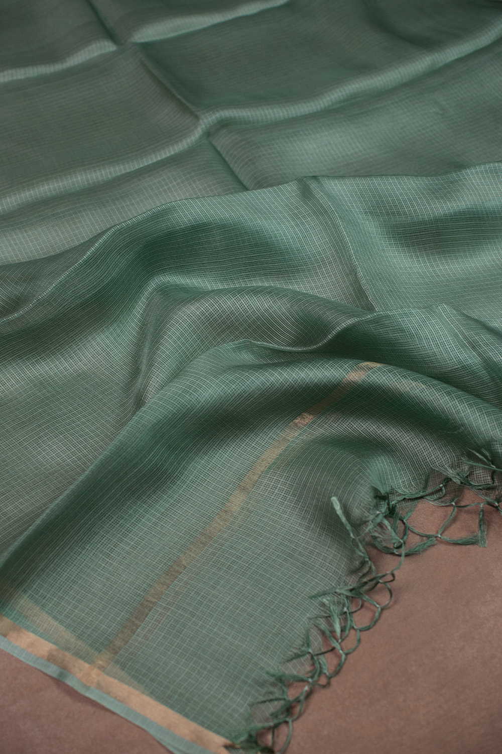 Sea Green Kota Silk Dupatta - Image 2