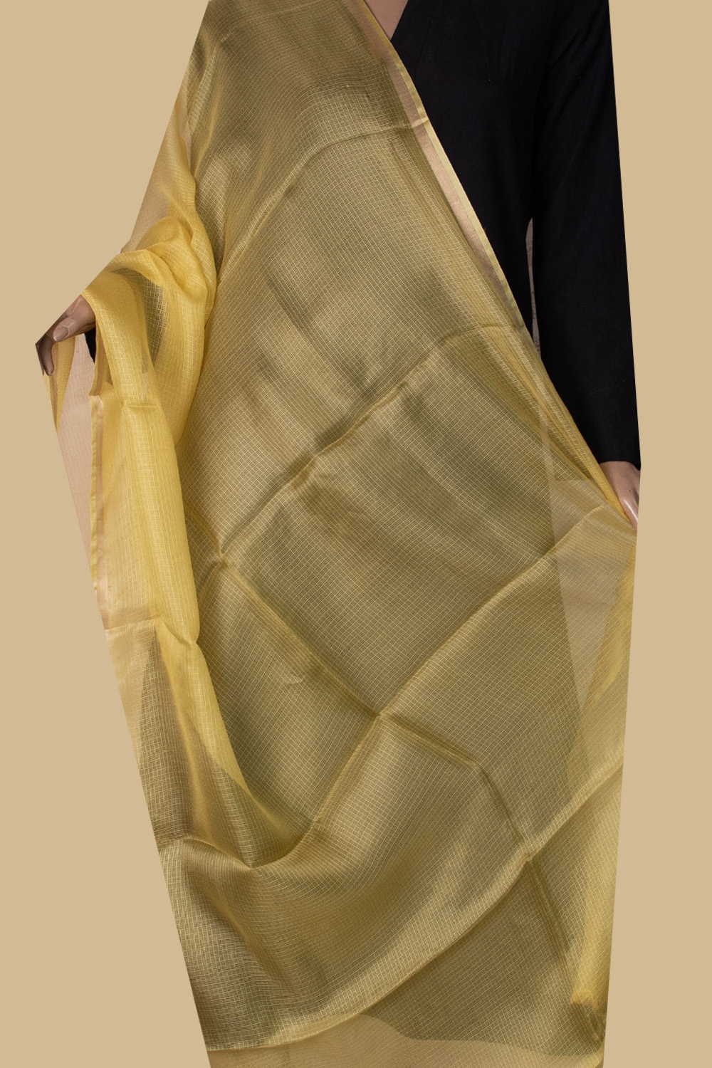 Lemon Yellow Kota Silk Dupatta