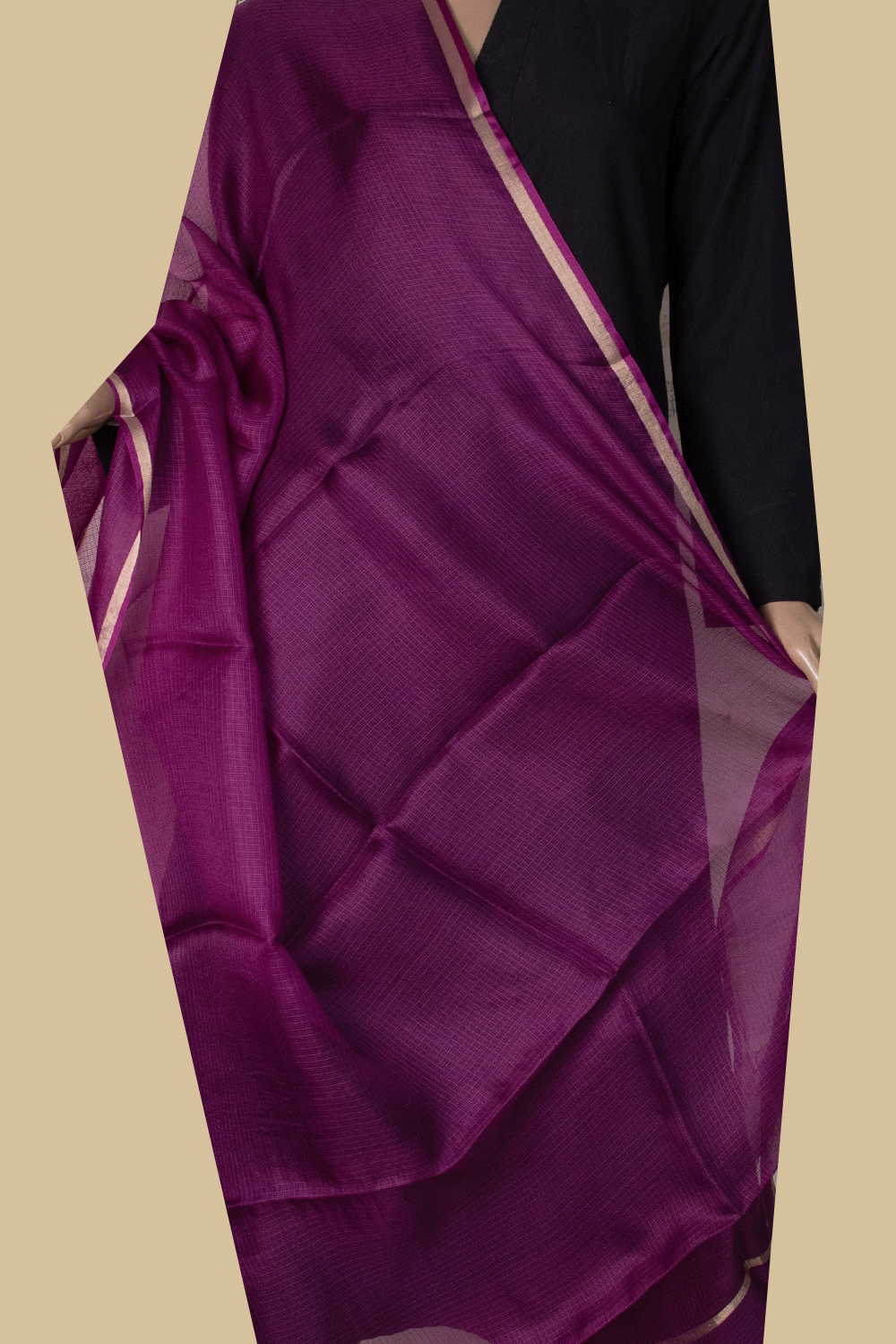 Magenta Pink Kota Silk Dupatta
