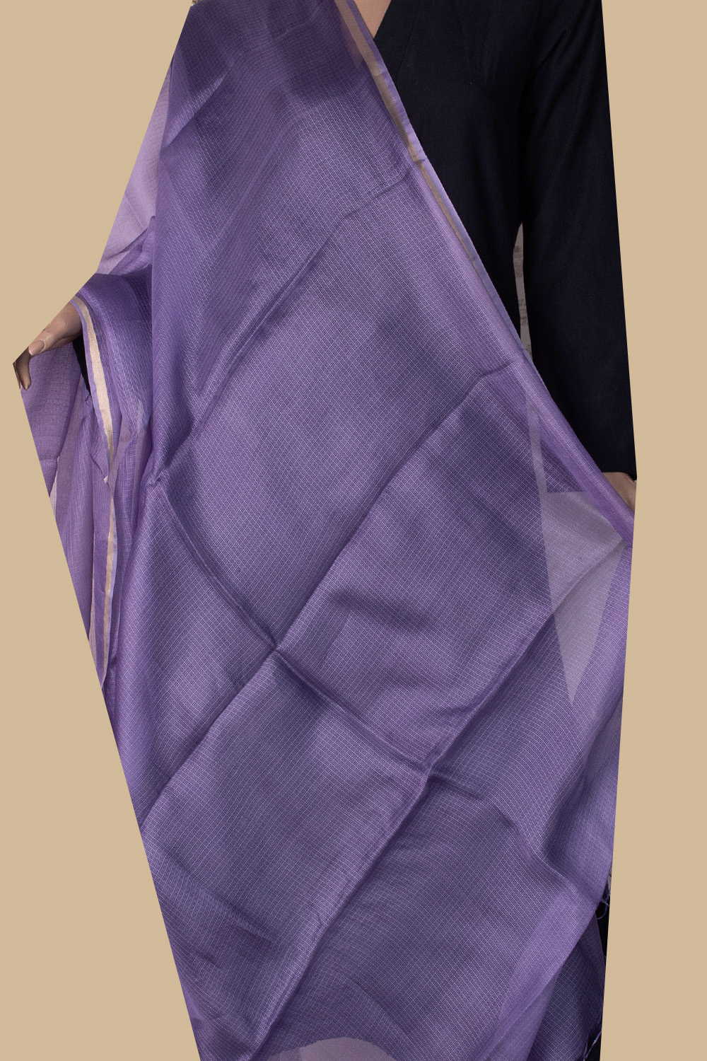 Lilac Purple Kota Silk Dupatta - Image 2