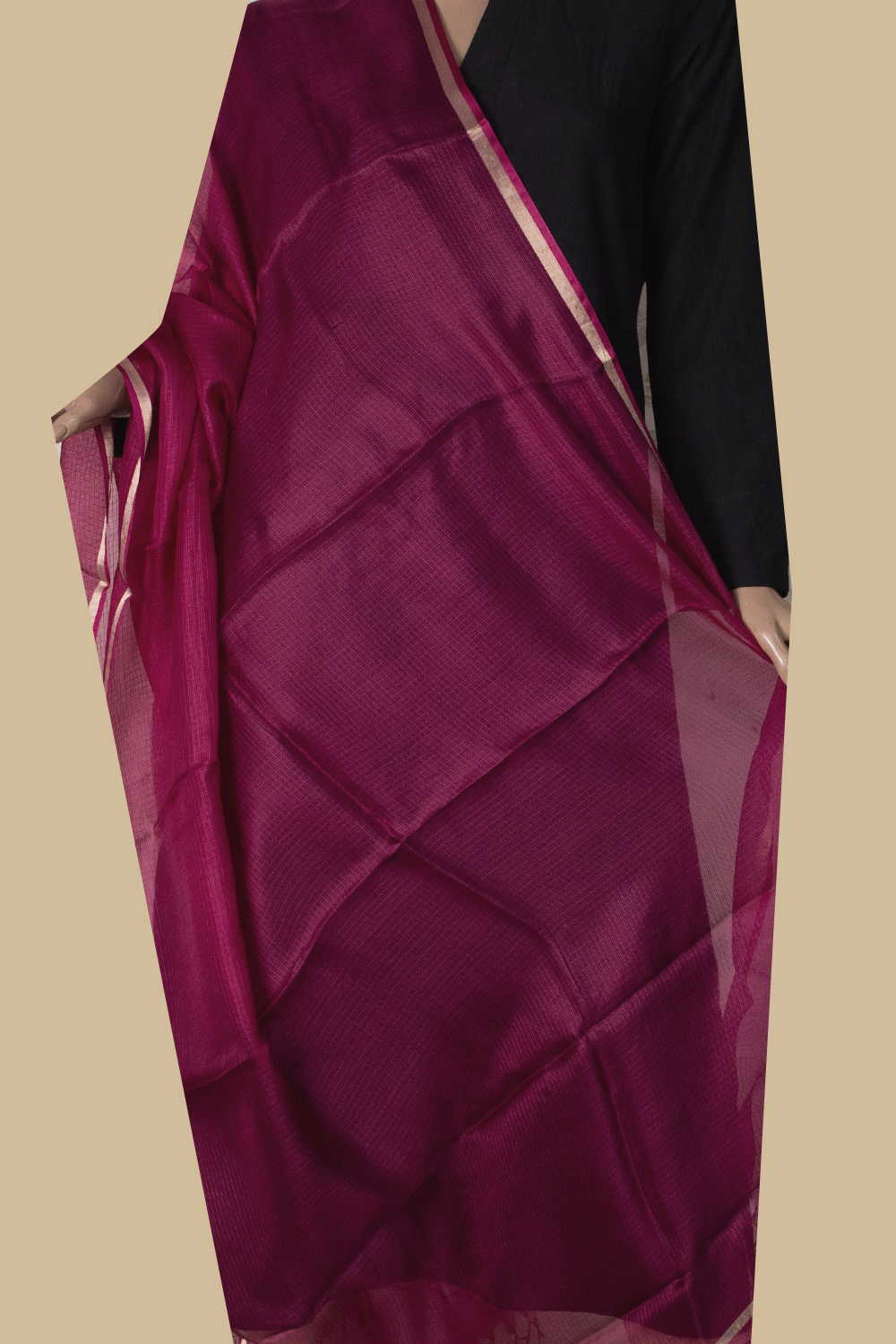 Darker Pink Kota Silk Dupatta