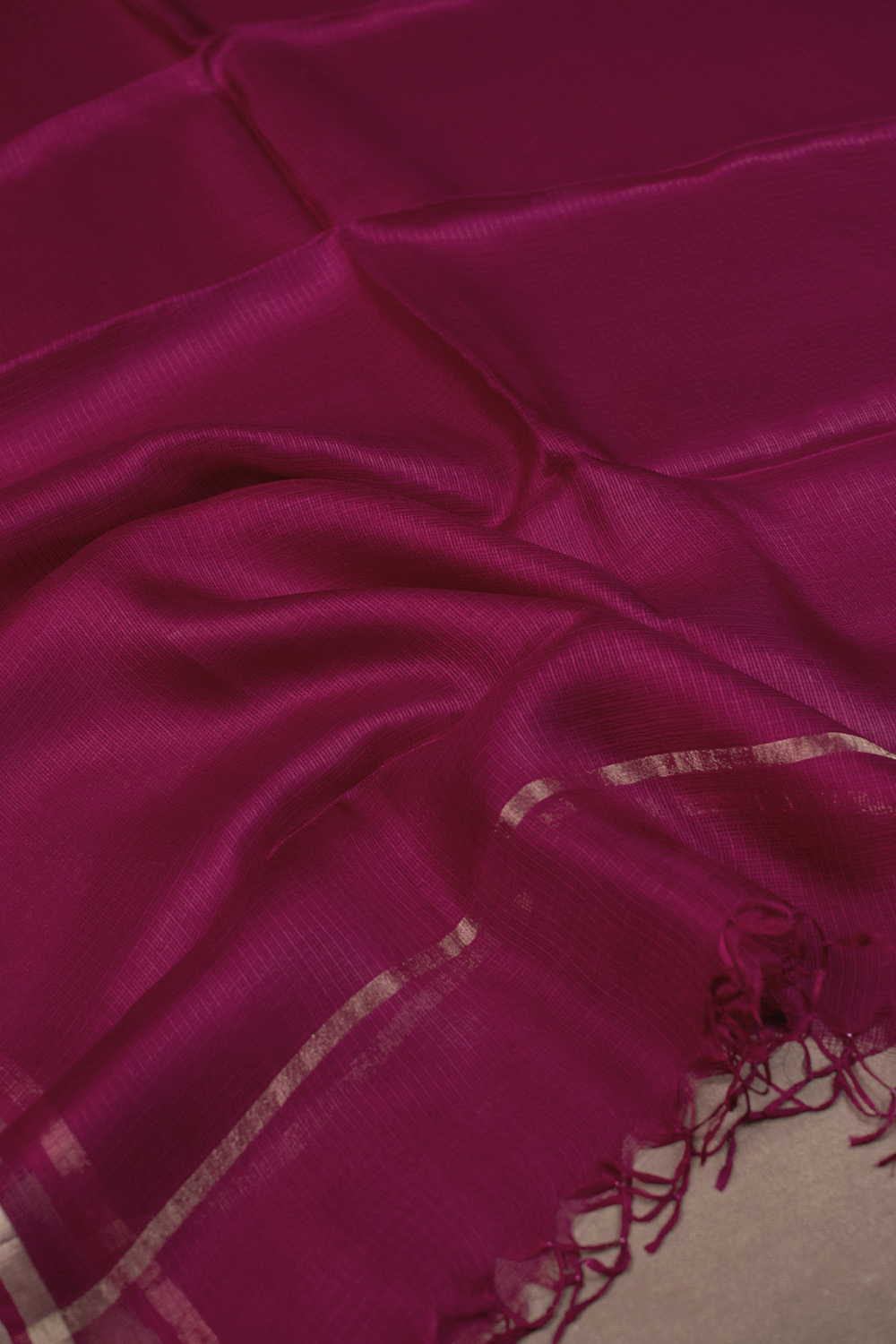 Darker Pink Kota Silk Dupatta - Image 2
