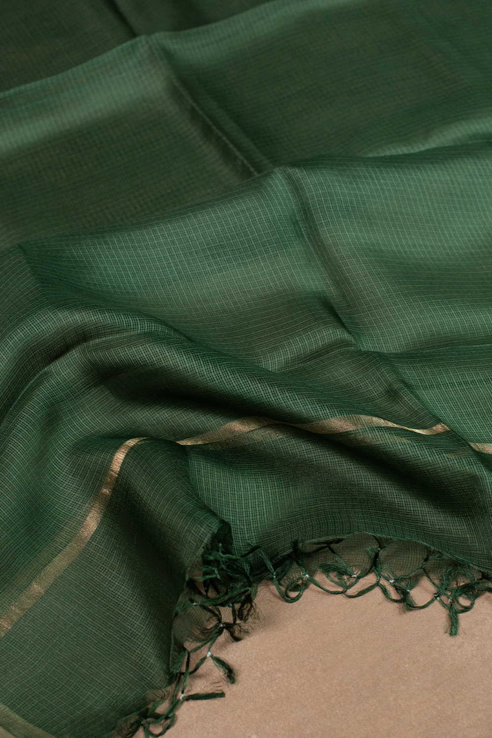 Bottle Green Kota Silk Dupatta - Image 2