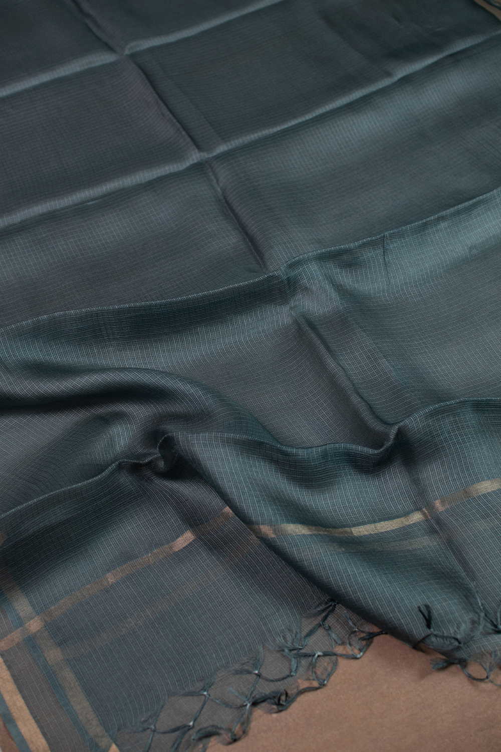 Bluish Grey Kota Silk Dupatta - Image 2