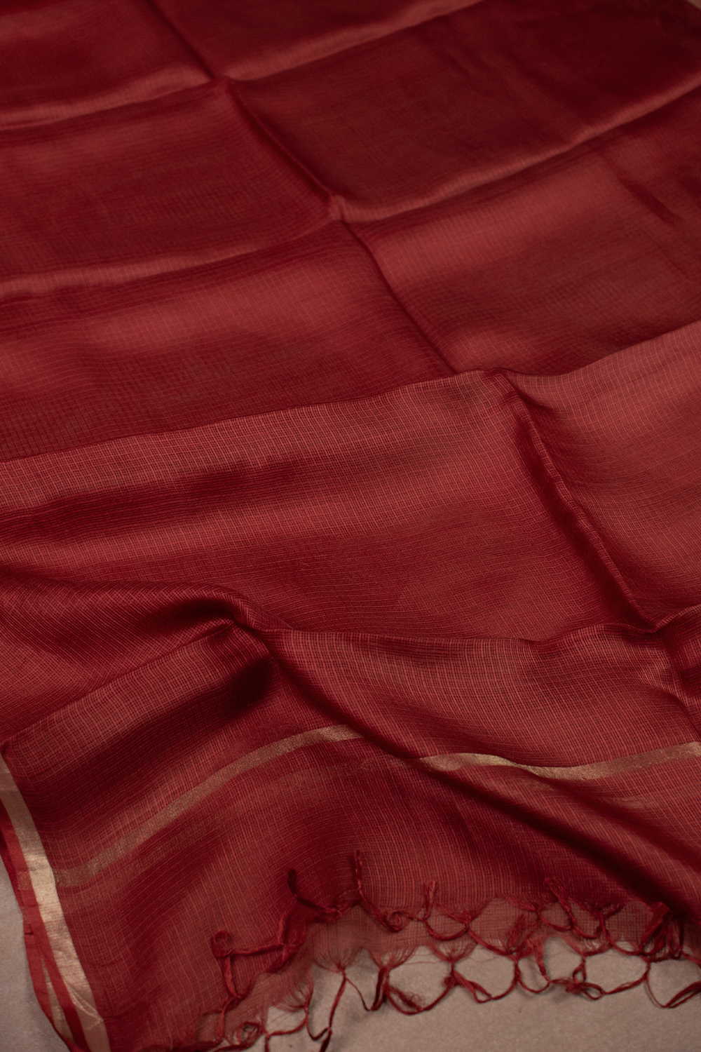 Rich Maroon Kota Silk Dupatta - Image 2