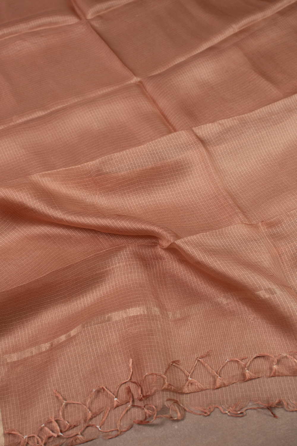 Salmon Peach Kota Silk Dupatta - Image 2