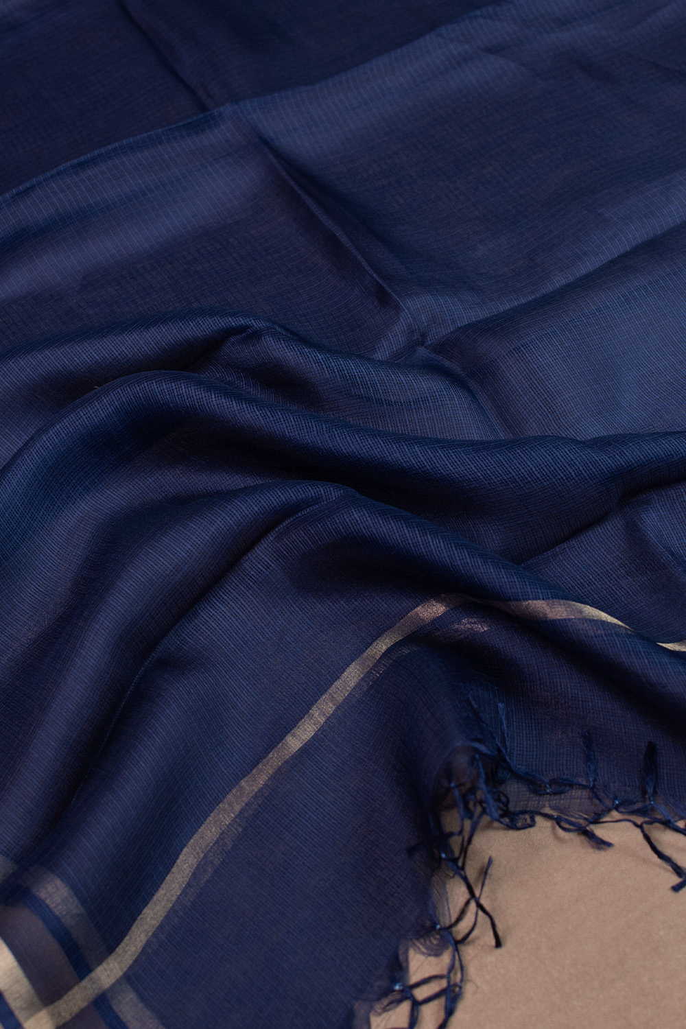Darker Blue Kota Silk Dupatta - Image 2
