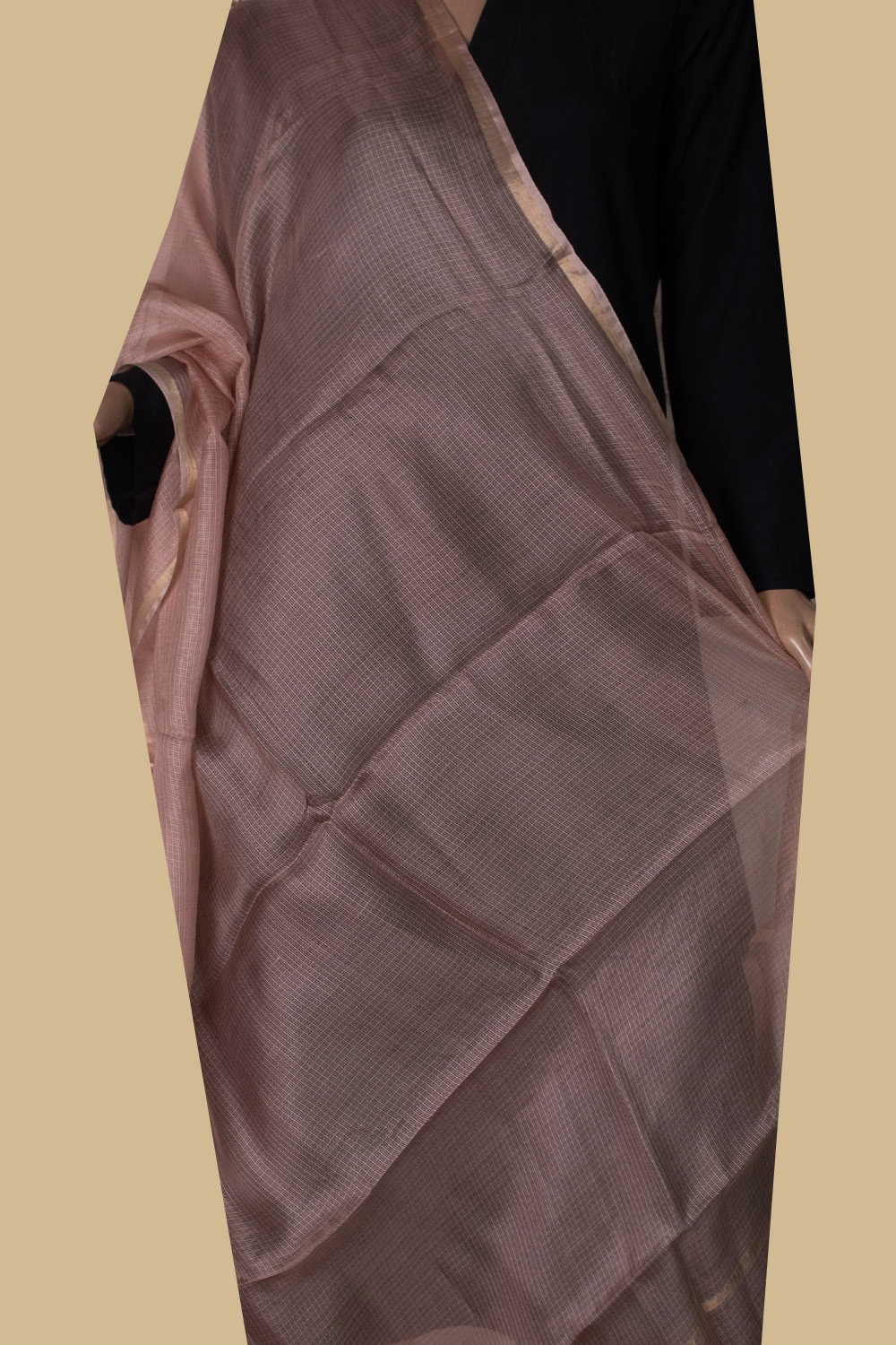 Peach Kota Silk Dupatta