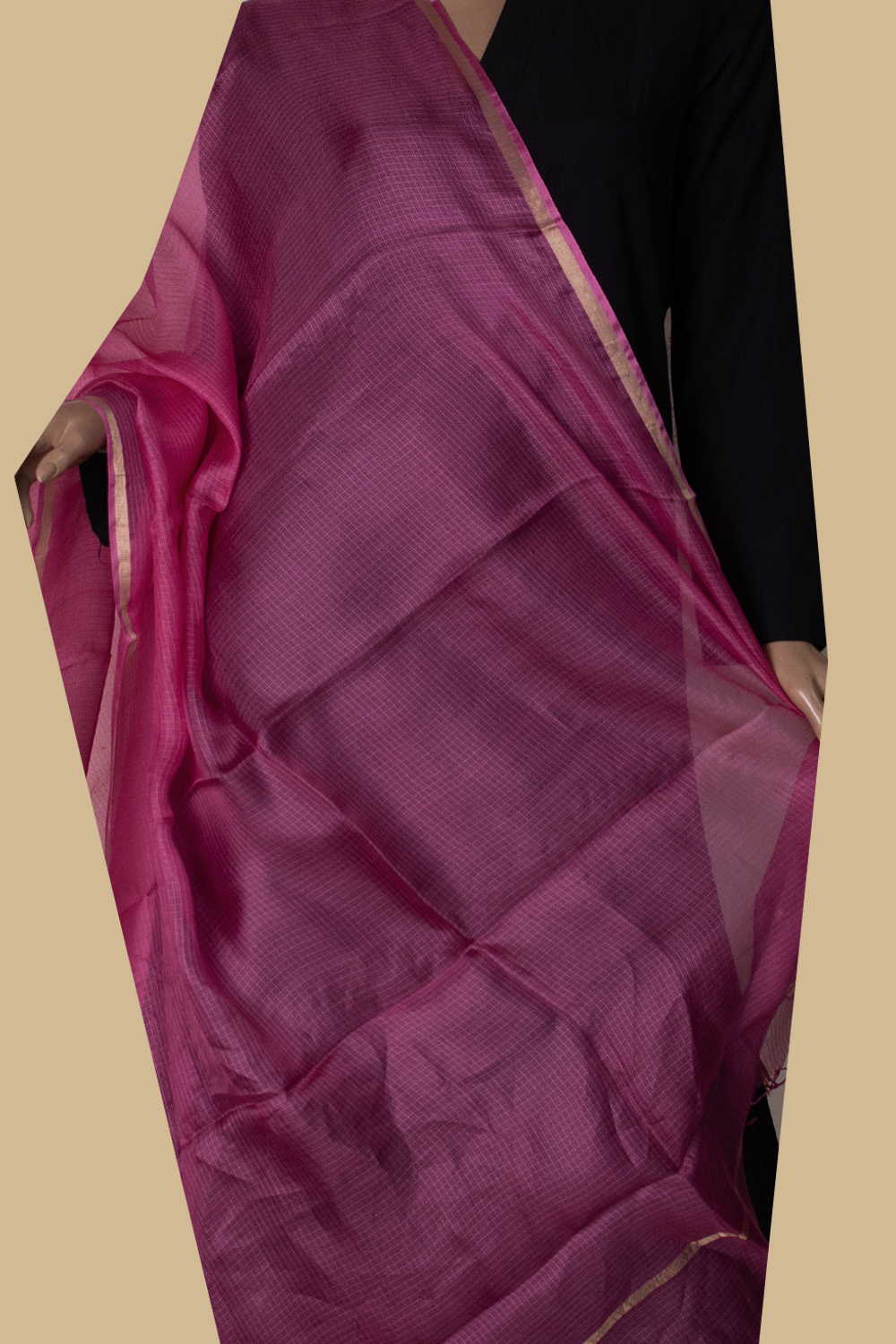 Pink Kota Silk Dupatta - Image 2