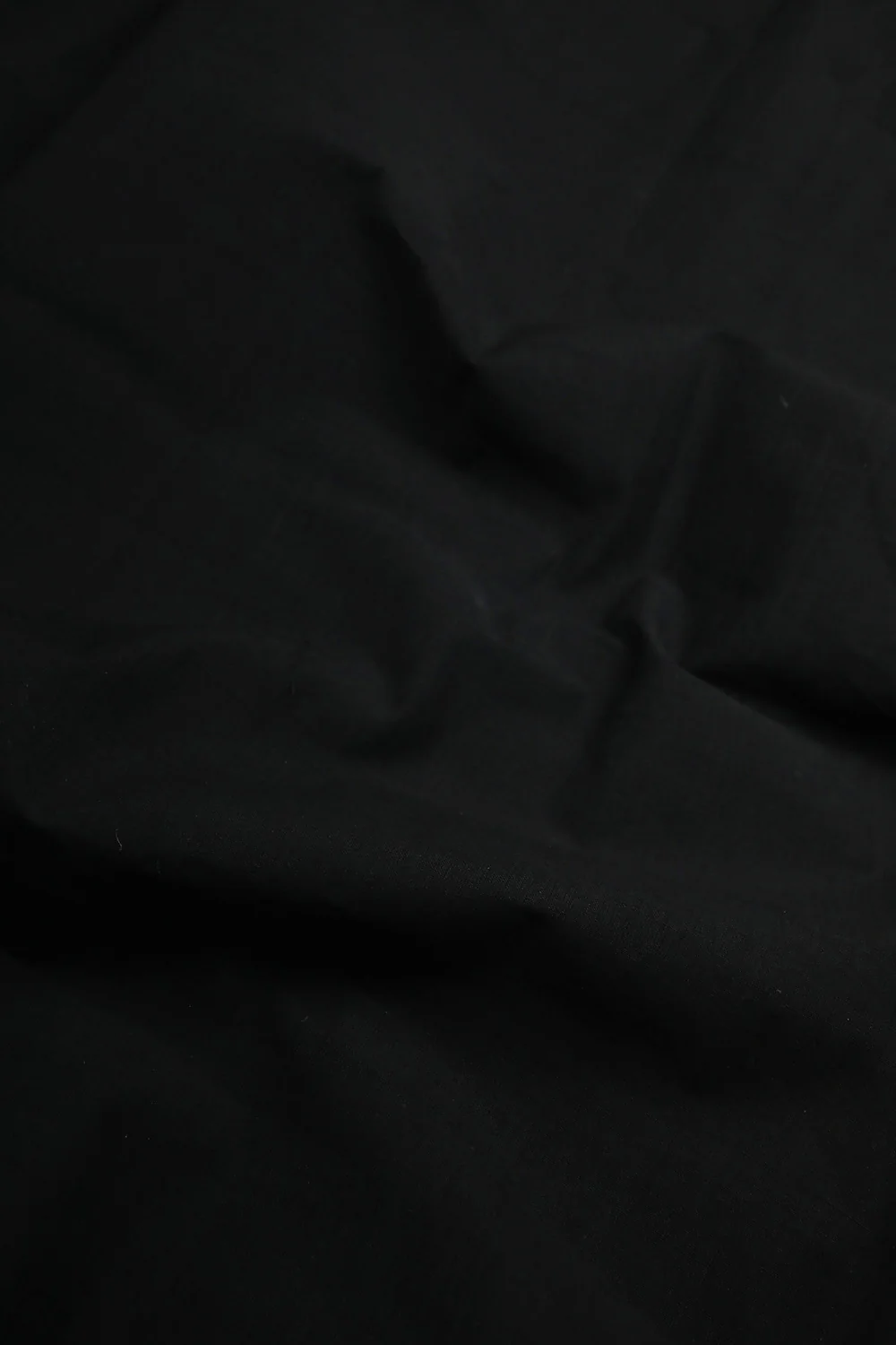 Plain Black Mangalagiri Cotton Fabric - Image 2
