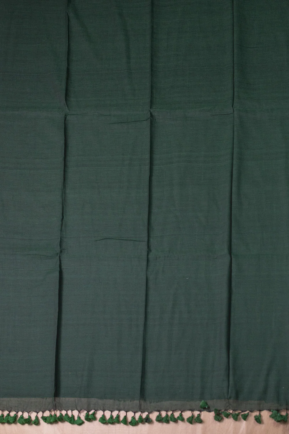 Forest Green Handwoven Mul Cotton saree - Image 2