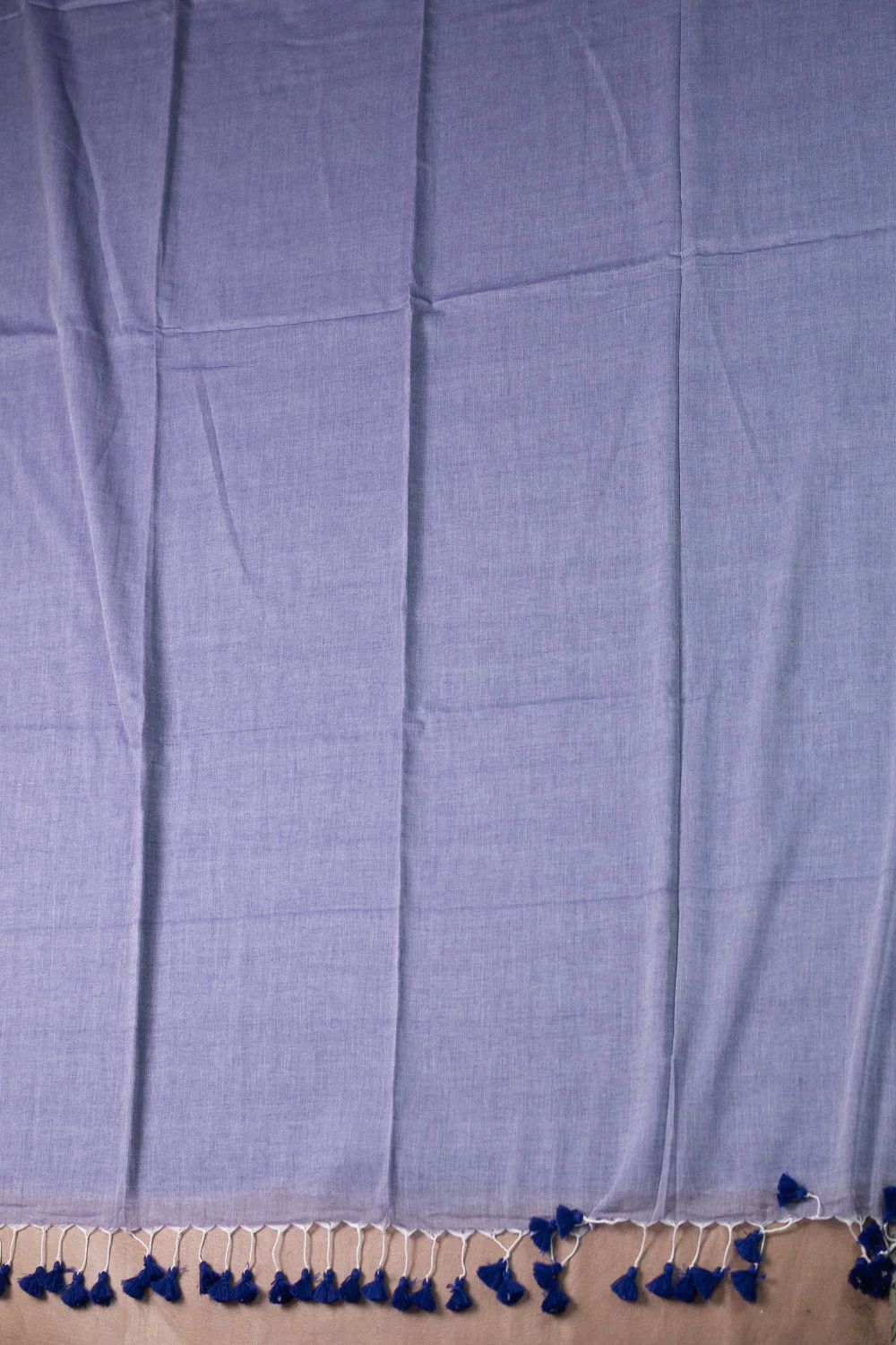 Creamy Blue Handwoven Mul Cotton saree - Image 2