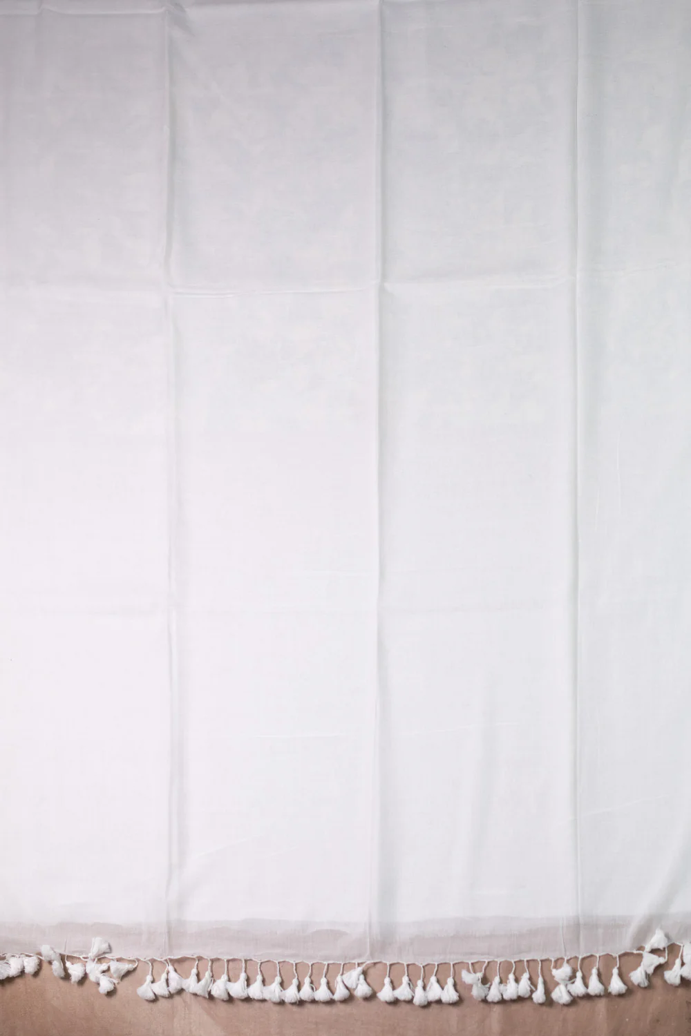 Cream Handwoven Mul Cotton saree - Image 2