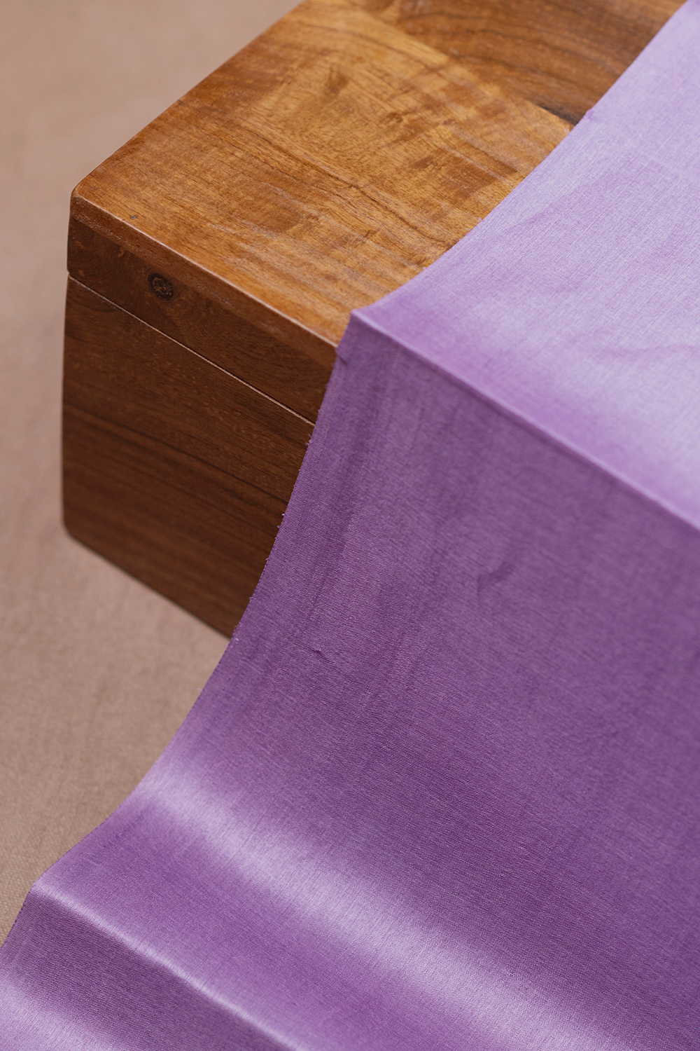 Iris Purple Handwoven Tussar Silk Fabric - Image 3