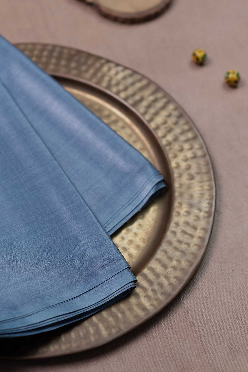 Soft Blue Handwoven Tussar Silk Fabric