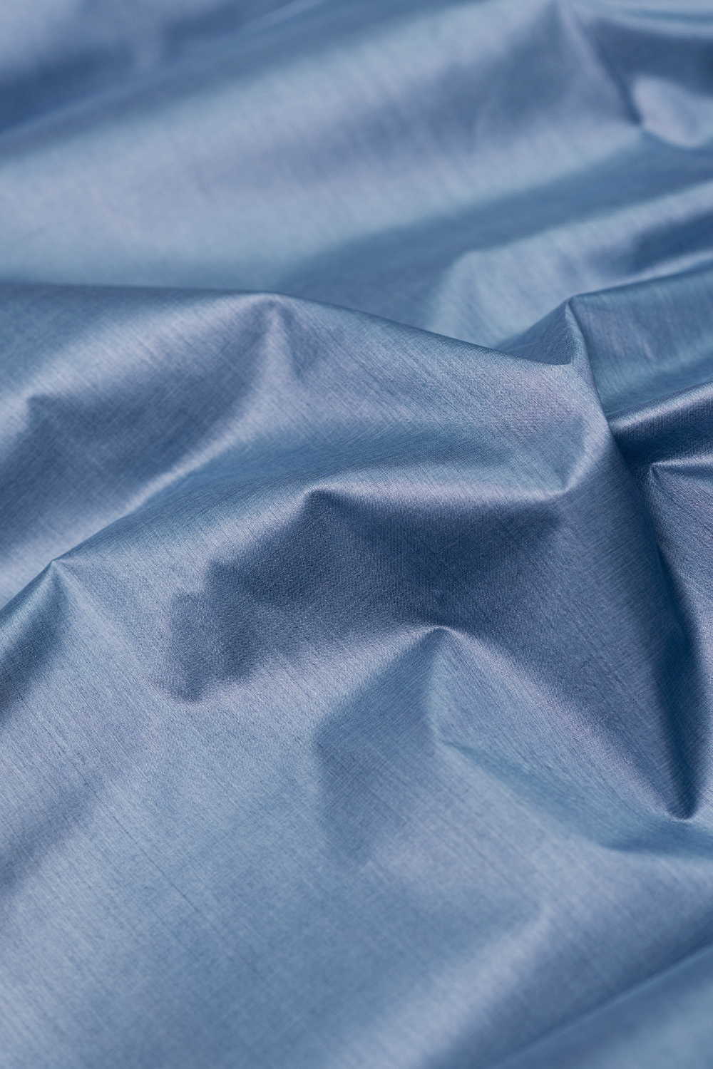 Soft Blue Handwoven Tussar Silk Fabric - Image 4