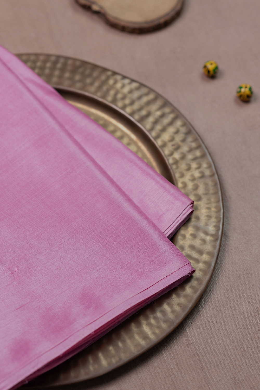 Baby Pink Handwoven Tussar Silk Fabric