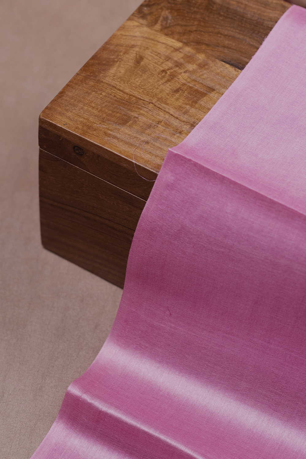 Baby Pink Handwoven Tussar Silk Fabric - Image 2
