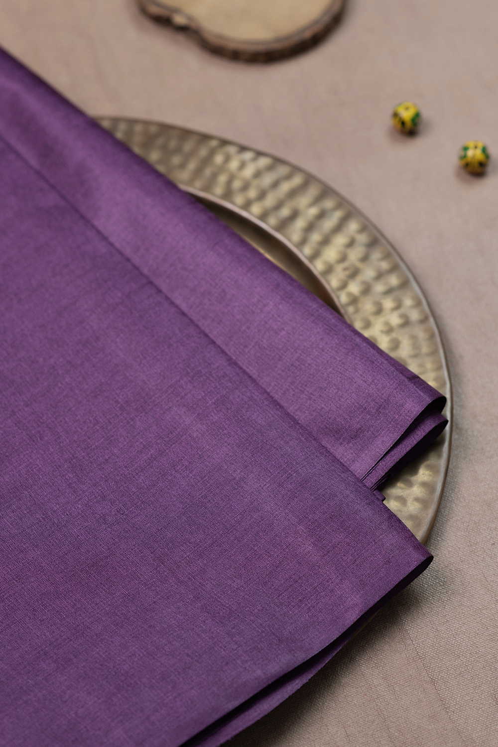 Poppy Purple Handwoven Tussar Silk Fabric