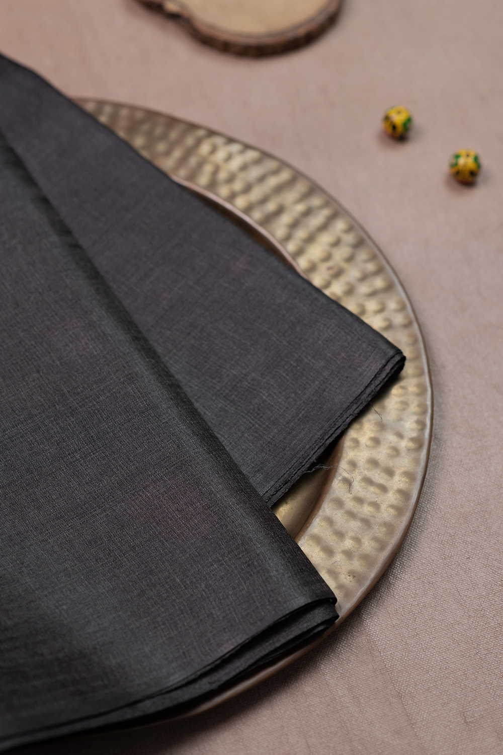 Pebble Grey Handwoven Tussar Silk Fabric