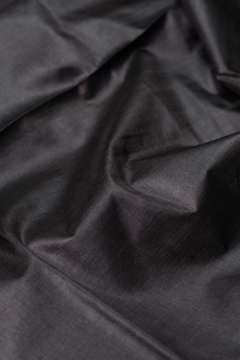 Pebble Grey Handwoven Tussar Silk Fabric - Image 3