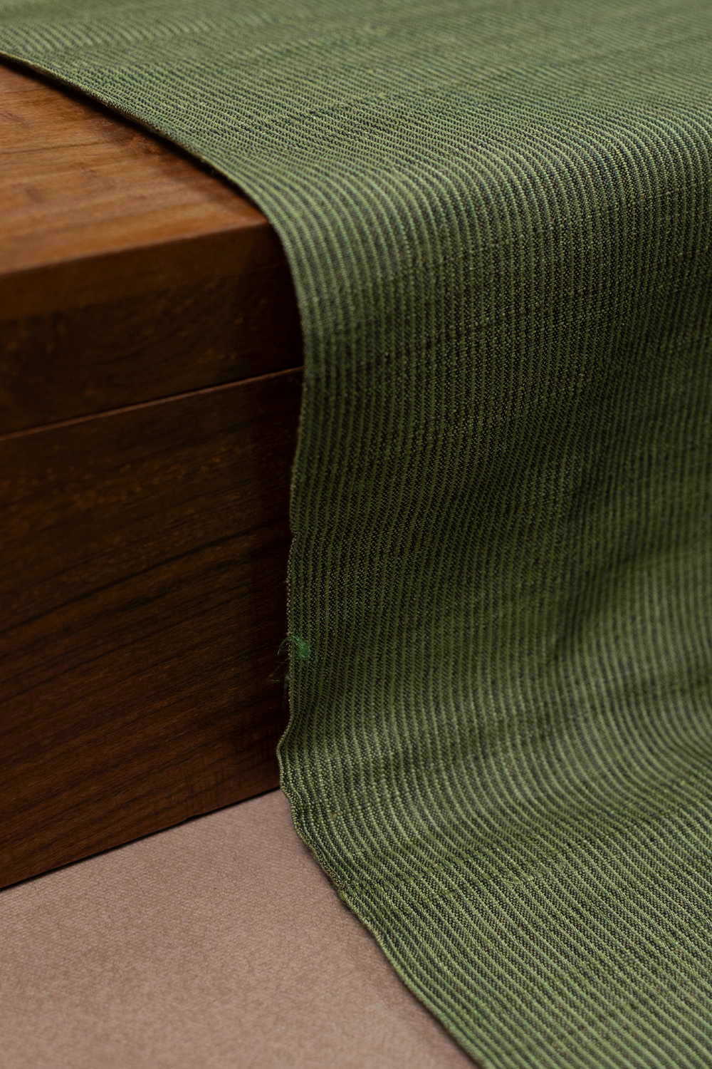 Pickle Green Handwoven Tussar Fabric