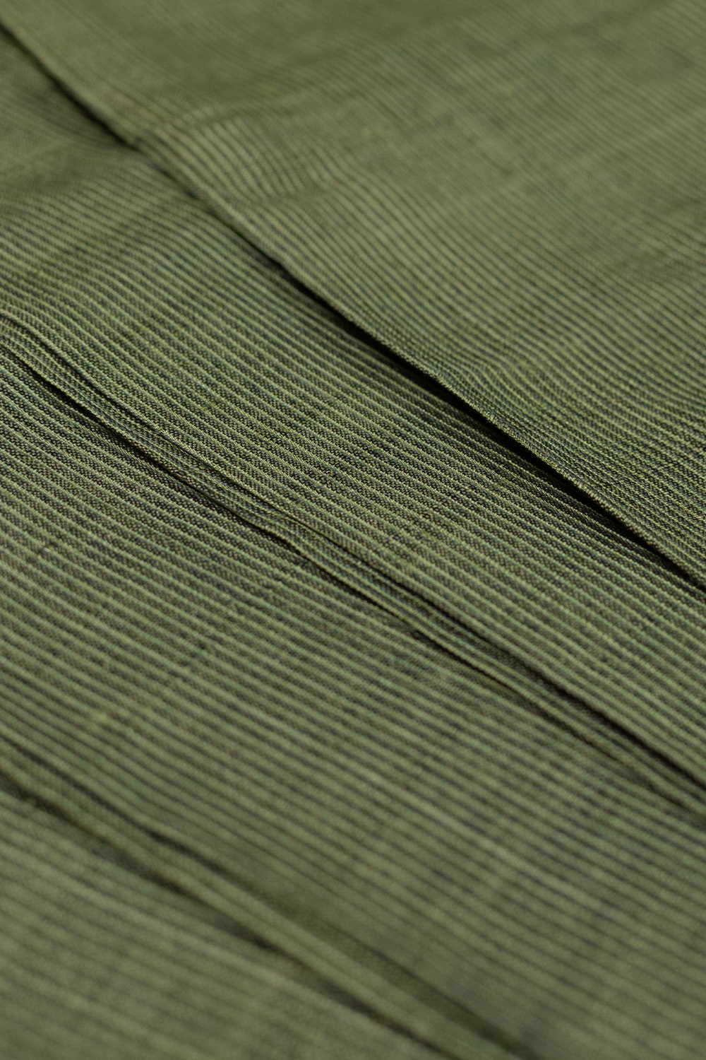 Pickle Green Handwoven Tussar Fabric - Image 3