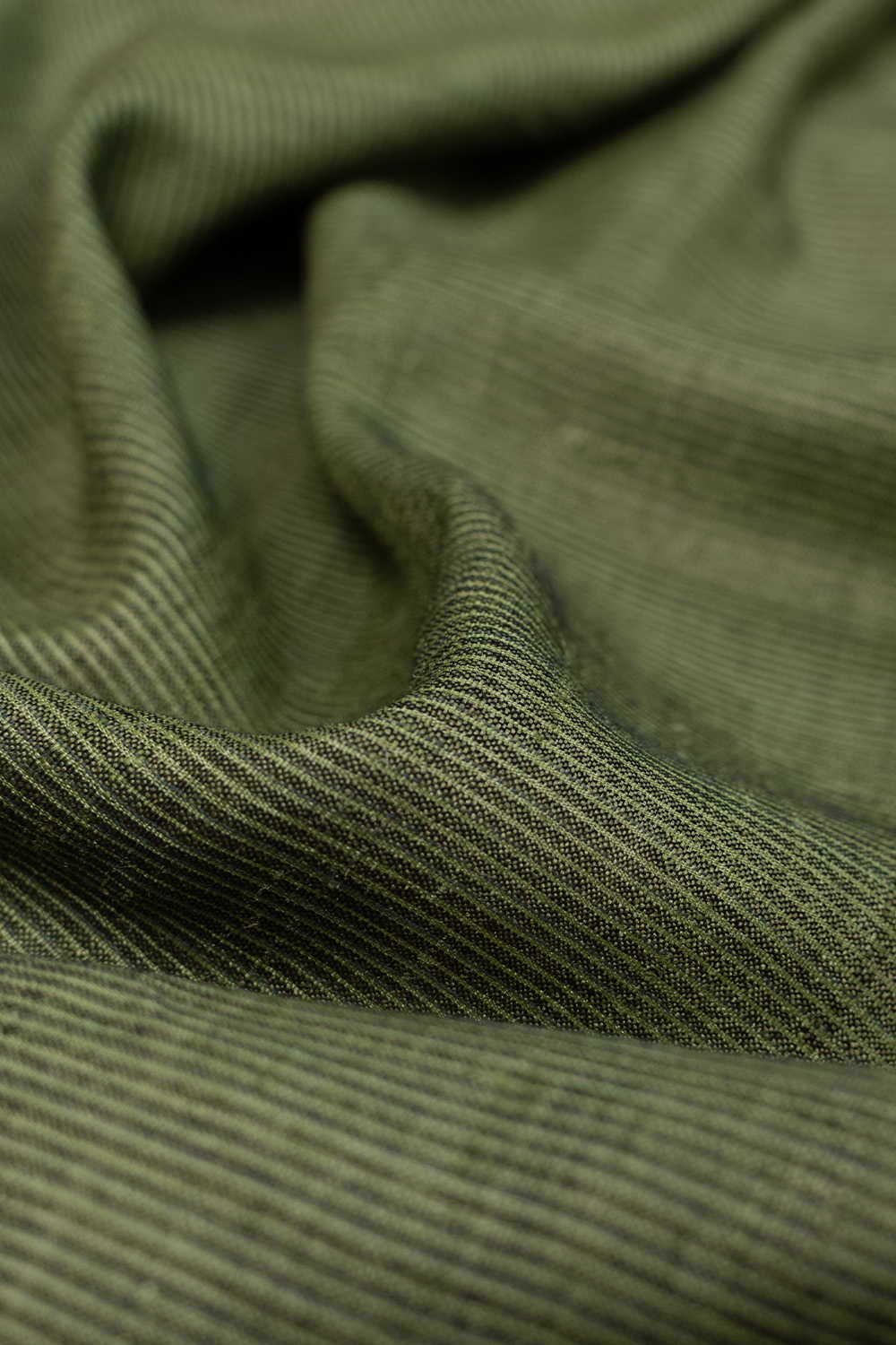 Pickle Green Handwoven Tussar Fabric - Image 4