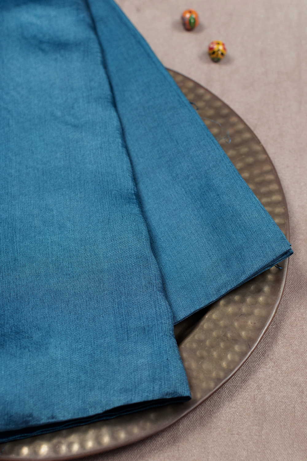 Cerulean Blue Handwoven Tussar Silk Fabric