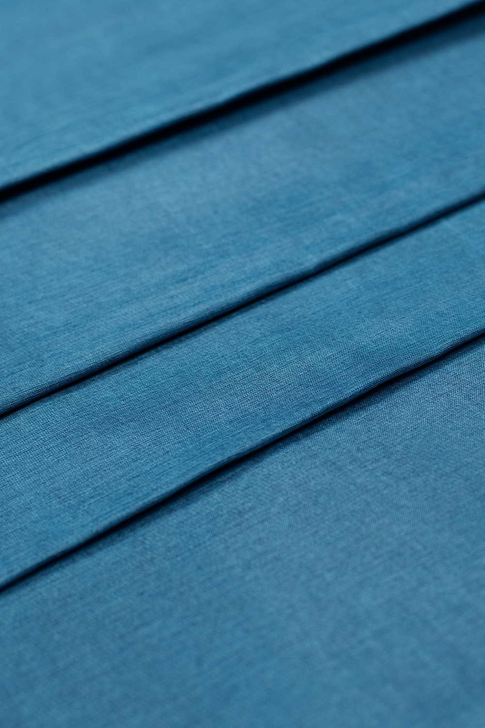 Cerulean Blue Handwoven Tussar Silk Fabric - Image 3